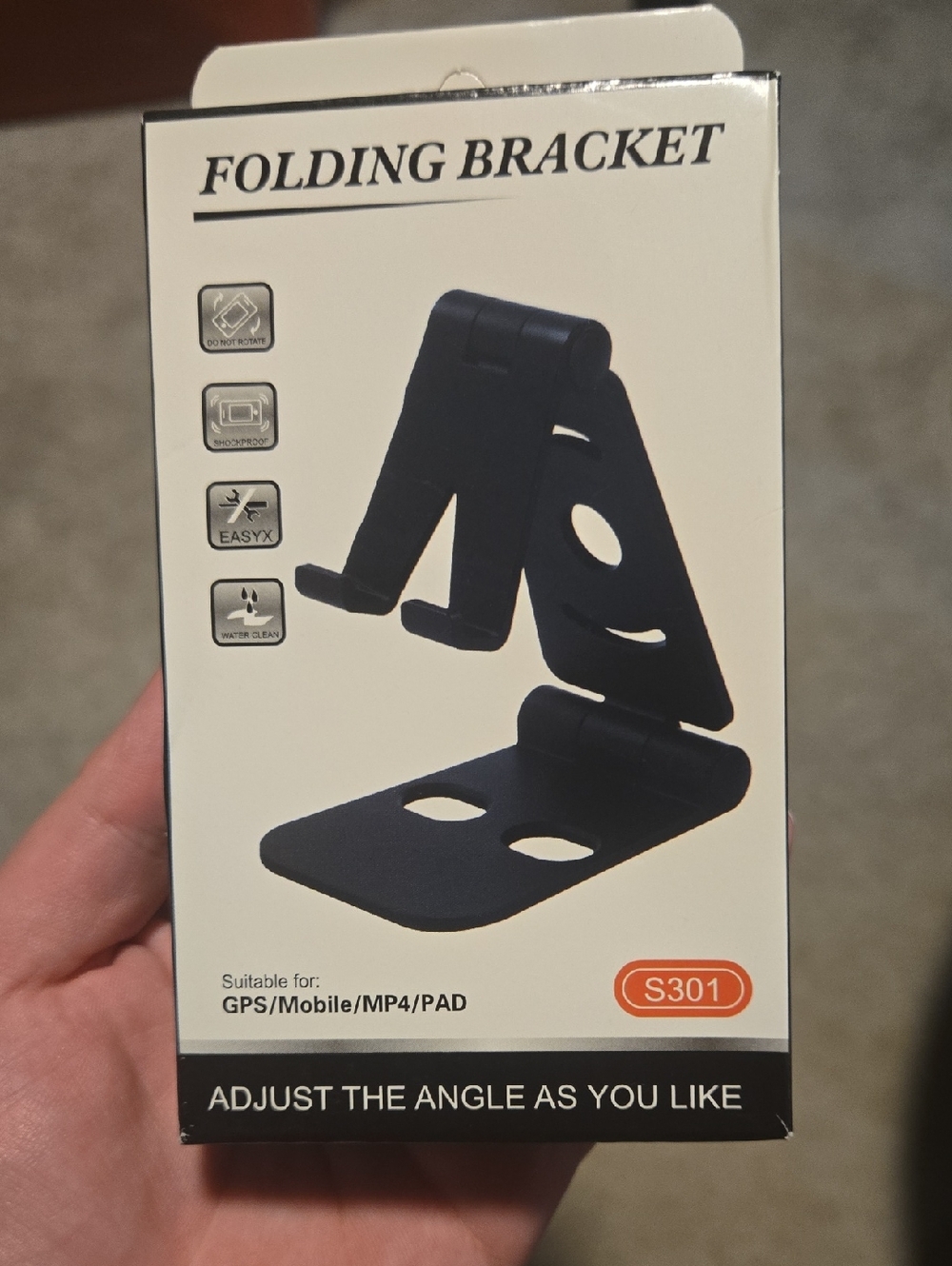 Folding Bracket Foldable Phone & Tablet Stand in Black